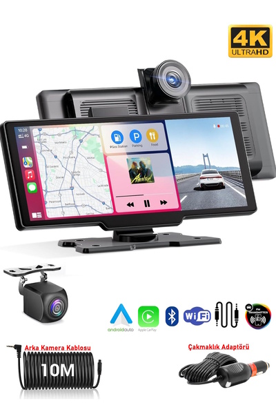 MPIA CP10 Carplay Apple Android Uyumlu 10.2 İnç Büyük Ekran Tak Çalıştır 4K Ö...
