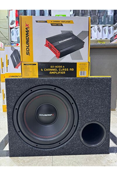 Soundmax Ultra Ekonomik Paket ( 1500 Watt 30 Cm Kabinli Bas + 3000 Watt Oto A...