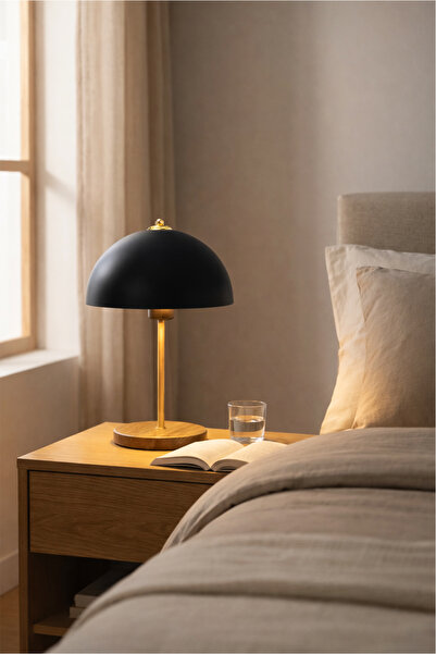 HOMİNG Swiss Metal Mantar Klasik Masa Lambası- Gold Detaylı