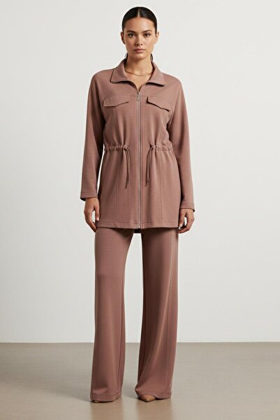 Puane Дамски комплект с цип и дантела - 14433TKS - ROSE