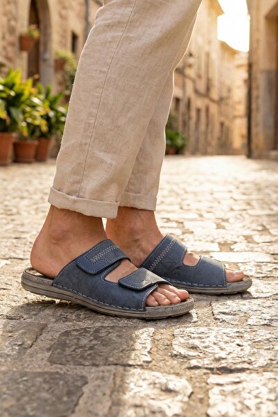 GEZER Naturela Comfort Men's Summer Insole Genuine Leather Double Velcro Adju...