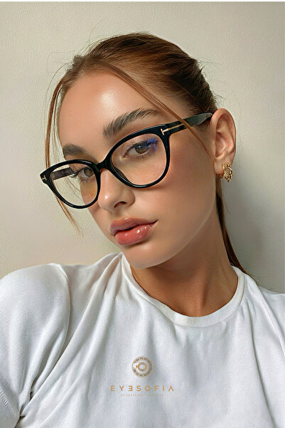 Eyesofia Carolıne Unısex Cat Eye Black Framed Blue Block Blue Light Filtered ...