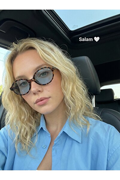 VEGA EYEWEAR Miux Oval Mavi Camlı Leopar desenli Güneş Gözlüğü Hafif ürün _ 5...