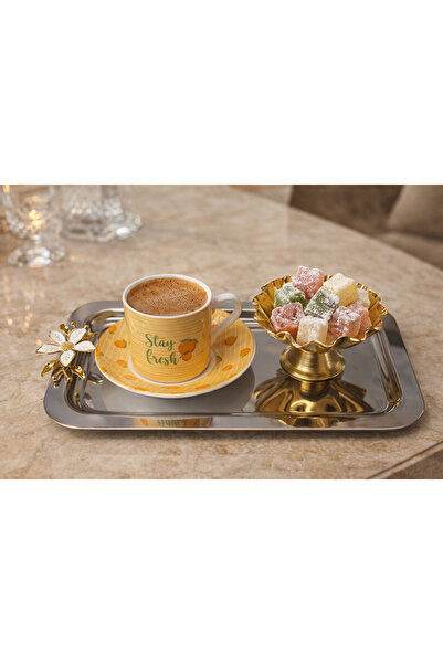 FABRIONA Shiny Silver/Gold Color 12-Piece Mini Daisy Short Baton Tray 14X24 c...