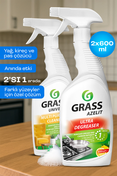 GRASS Ev Temizlik Seti (Yağ Sökücü + Universal) - Çok Amaçlı & Hızlı