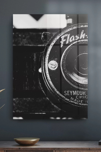 Decovetro Stakleni sto Vintage kamera 50x70 cm