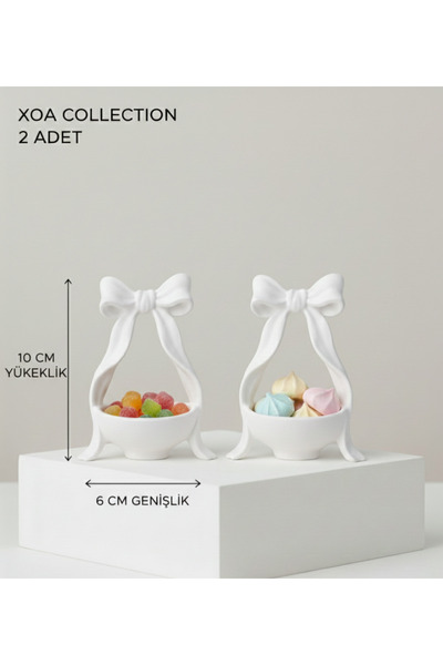 XOA Collection Minik Charm | Modern 2'li Fiyonk Figürlü Kahve Yanı Sunumluk -...