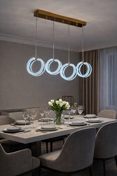 RSCOLLECTIONS Mirage 4'lü Sarkıt Akrilik Led Avize Gold