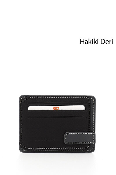 GÖNDERİ(R) Unisex Black to Anthracite Genuine Leather Card Holder
