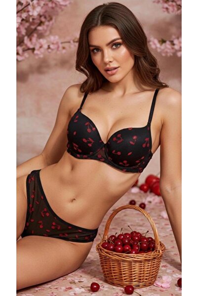 lioraclub Desenli Destekli Sütyen Takım