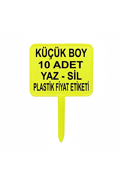 MT Açılı Saplamalı Plastik Pazarcı Fiyat Etiketi Küçük Boy Fosforlu Sarı 10 Adet