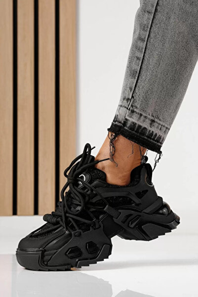 Zaira Adidasi dama negri din material textil Eva #24082 - 40