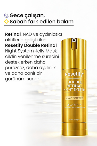 RESETIFY Jelly Retinal Mask(Maske) Double Retinal Night System +NAD Booster 50 ML