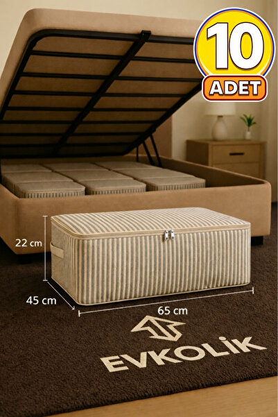 JASPER Anthracite 10 Pieces Striped Large Size Under-Bed and Sofa Bed Storage...