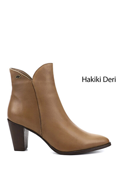 GÖNDERİ(R) Dámské/dívčí norkové boty se špičatou špičkou na zip z pravé kůže