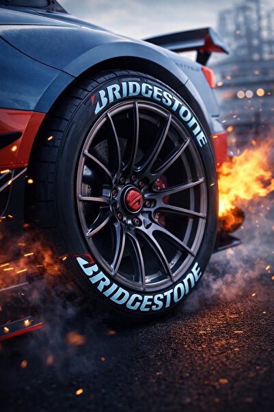 ASTUNİNG Bridgestone Motosiklet Ve Otomobil Araç 3d Oto Lastik Yazısı Sticker Arma 8 Adet