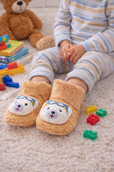 pufien Детски домашни пантофи, плюшени пантофи с мече, с мотив на полярна меч...