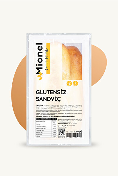 Mionel Glutensiz Sandviç Ekmek (3 adet x 100 gram)