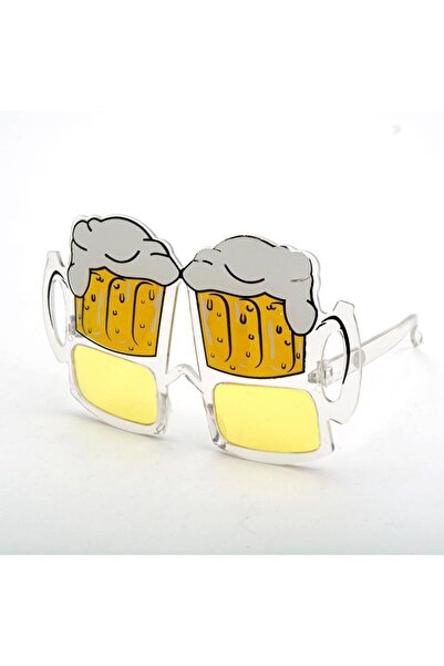 Pandoli Partidolu Bira Gözlüğü Bira Bardağı Şekilli Sarı Renk Gözlük Oktoberf...