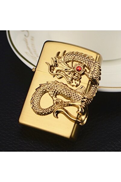 hızıroğulları Ejderha Figürlü Lüsk Zippo Gürünümlü Gazlı Çakmak
