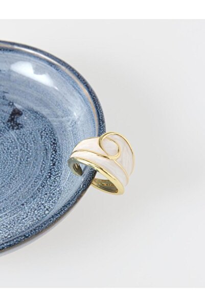 Jimmy Key خاتم أنيق بتفاصيل دائرية من اللون الإكرو