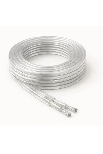 CONANA Şeffaf, Elektrik Kablosu Yassı Kablo (2x0,50 TTR Balık Sırtı Tip) (TAM...