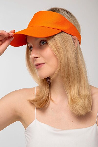 Saria Moda Pălărie portocalie pentru femei, din material textil, cu vizor de ...