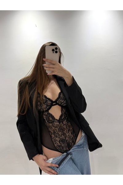 İNKO İÇ GİYİM Δώρο για την Ημέρα του Αγίου Βαλεντίνου Μαύρο δαντελωτό κορμάκι...