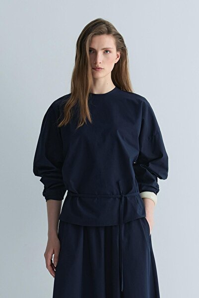 Suud Collection Синя блуза з поясом Lara