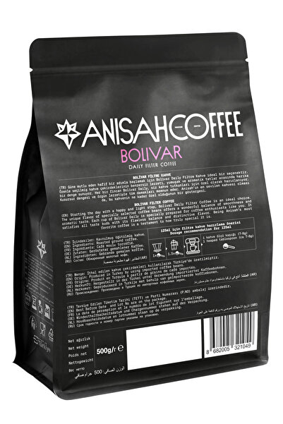 Anisah Coffee Bolivar Daily Öğütülmüş Filtre Kahve | 500gr | Medium Roast