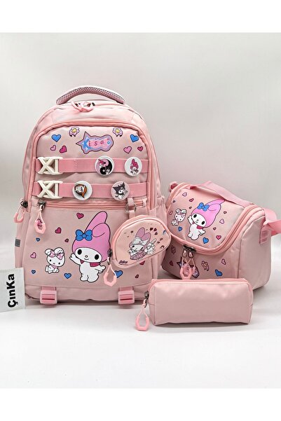 Çınka Bags Somon Renk Aksesuarlı Cüzdanlı Termal Beslenmelikli ve Kalemlikli ...