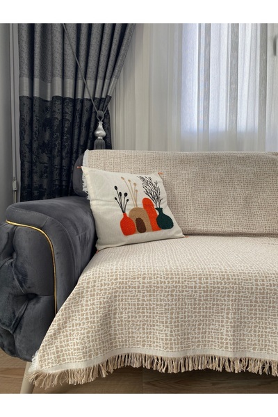 Serenova Луксозен калъф за диван-фотьойл от 100% памук 180x220, неплъзгащ се ...