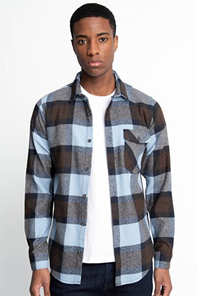 Tudors Slim Fit μακρυμάνικο χειμερινό καρό ανδρικό πουκάμισο ξυλοκόπος