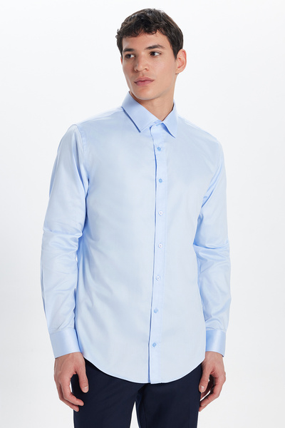 Tudors Ανδρικό μακρυμάνικο 100% βαμβακερό σατέν Premium ανδρικό πουκάμισο