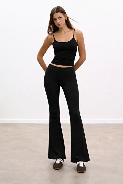 HAKKE Baskılı Şardonlu Full Likralı İspanyol TAYT