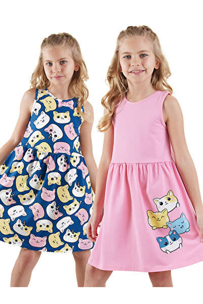 Denokids Cute Cats Girl's 2-Piece Dress