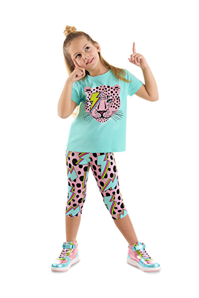 MSHB&G Κοριτσίστικο καλοκαιρινό μπλουζάκι Lightning Lion και Σετ κολάν