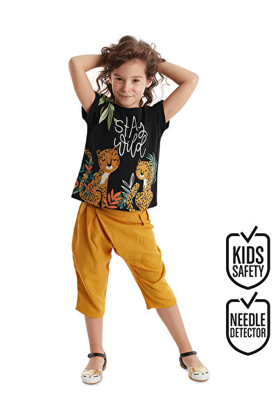 Denokids Комплект капрі з футболкою та брюками для дівчинки Stay Leo