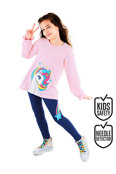 Denokids طقم تي شيرت و تونيك بنجوم قوس قزح للفتيات