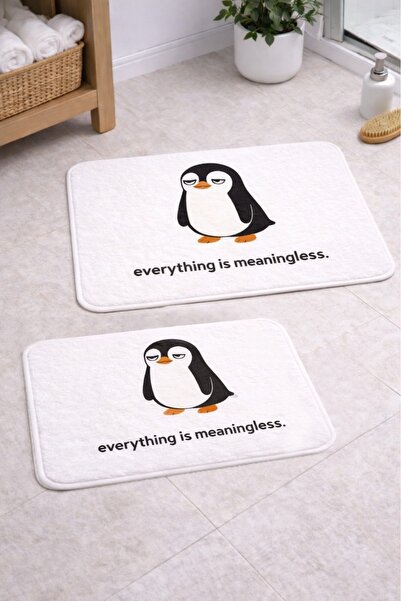 Decomia Home Цифровий нековзний пральний набір з двох сучасних килимків для в...