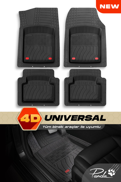 Panda Kılıf PANDA 4D UNIVERSAL OTO PASPAS TAKIMI – KAYMAZ, ŞAFT TÜNELLİ, DERİ...