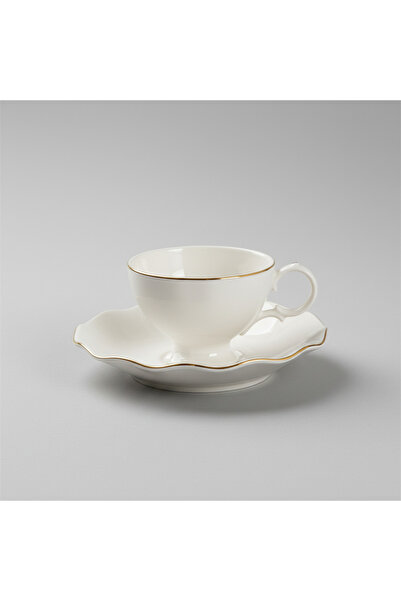 İpek Porselen 6 Kişilik Altın Yaldızlı Bone Zahra Porselen Kahve Fincan Takım...
