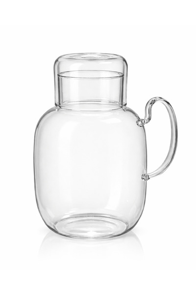 ERKUGO Bardaklı Borosilikat Cam Sürahi Seti – 1.5 Lt | Kulplu, Isıya Dayanıkl...