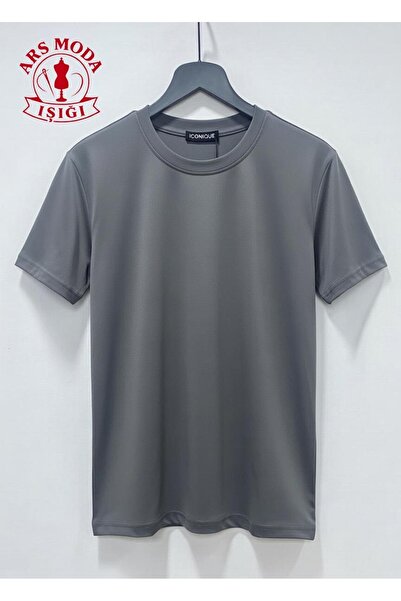 ars moda ışığı تي شيرت رجالي باللون الرمادي من ICON BASIC