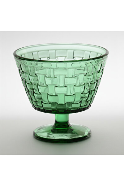 İpek Porselen 6 Kişilik Hasır Örme Desenli Yeşil Renkli Kase Takımı