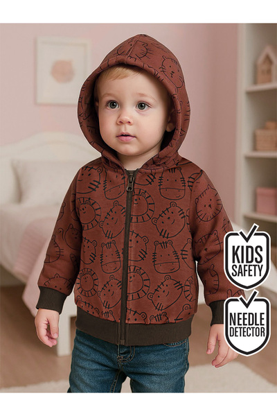 Denokids Hanorac maro Animals Baby Boy