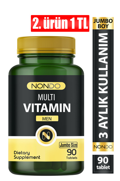 Nondo Multivitamin Men 90 Tablet Jumbo Boy ( Erkeklere Özel Multi Vitamin )