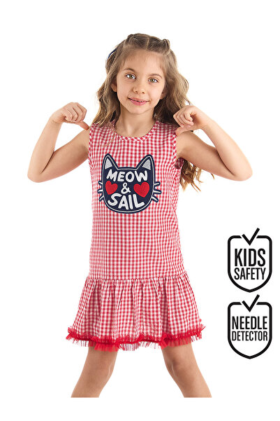 MSHB&G Rochie roșie de vară pentru fetiță Gingham Cat