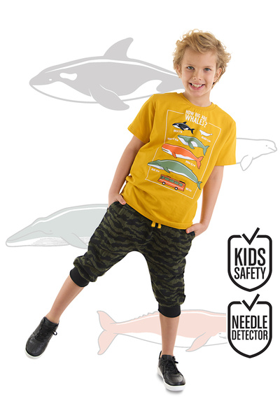 MSHB&G Boy's Summer Big Whales T-shirt και σετ Κάπρι
