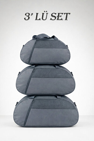 KAFF Gray 3-Piece Set D Luggage with Front Pocket, Adjustable Shoulder Strap,...